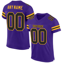 Загрузить изображение в средство просмотра галереи, Custom Purple Black-Gold Mesh Authentic Football Jersey
