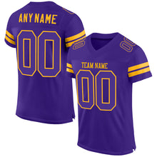 Загрузить изображение в средство просмотра галереи, Custom Purple Purple-Gold Mesh Authentic Football Jersey