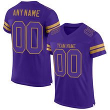 Загрузить изображение в средство просмотра галереи, Custom Purple Purple-Old Gold Mesh Authentic Football Jersey