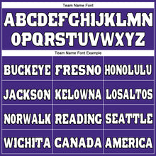 Загрузить изображение в средство просмотра галереи, Custom Purple White-Old Gold Mesh Authentic Football Jersey