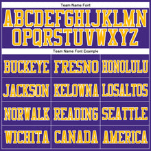 Load image into Gallery viewer, Custom Purple Gold-Kelly Green Mesh Authentic Football Jersey