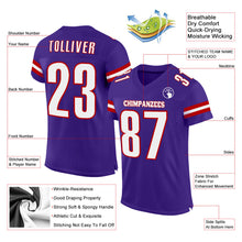 Загрузить изображение в средство просмотра галереи, Custom Purple White-Red Mesh Authentic Football Jersey