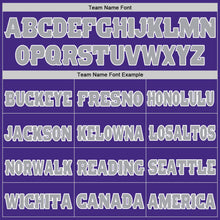 Laden Sie das Bild in den Galerie-Viewer, Custom Purple White-Gray Mesh Authentic Football Jersey
