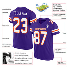 Загрузить изображение в средство просмотра галереи, Custom Purple White-Orange Mesh Authentic Football Jersey