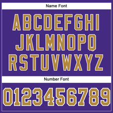 Load image into Gallery viewer, Custom Purple Old Gold-White Mesh Authentic Football Jersey