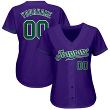 Загрузить изображение в средство просмотра галереи, Custom Purple Kelly Green-White Authentic Baseball Jersey
