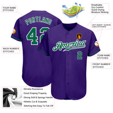 Загрузить изображение в средство просмотра галереи, Custom Purple Kelly Green-White Authentic Baseball Jersey