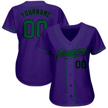 Загрузить изображение в средство просмотра галереи, Custom Purple Kelly Green-Black Authentic Baseball Jersey