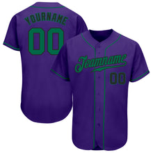 Загрузить изображение в средство просмотра галереи, Custom Purple Kelly Green-Black Authentic Baseball Jersey