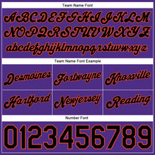 Load image into Gallery viewer, Custom Purple Black Pinstripe Black-Orange Authentic Basketball Shorts