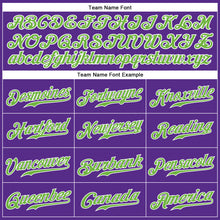 Laden Sie das Bild in den Galerie-Viewer, Custom Purple Neon Green-White Authentic Sleeveless Baseball Jersey