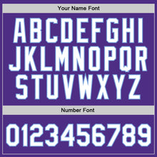 Load image into Gallery viewer, Custom Purple White-Light Blue Authentic Throwback Basketball Jersey