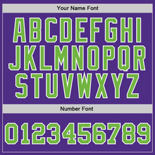 Load image into Gallery viewer, Custom Purple Neon Green-White Authentic Throwback Basketball Jersey