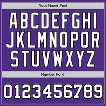 Load image into Gallery viewer, Custom Purple White-Black Authentic Throwback Basketball Jersey