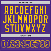 Laden Sie das Bild in den Galerie-Viewer, Custom Purple Purple-Gold Authentic Throwback Basketball Jersey