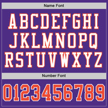 Load image into Gallery viewer, Custom Purple Orange-White Mesh Authentic Throwback Football Jersey
