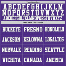 Laden Sie das Bild in den Galerie-Viewer, Custom Purple White-Gray Mesh Authentic Throwback Football Jersey