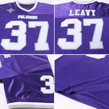 Laden Sie das Bild in den Galerie-Viewer, Custom Purple White-Gray Mesh Authentic Throwback Football Jersey