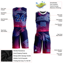 Laden Sie das Bild in den Galerie-Viewer, Custom Purple Royal-Pink Round Neck Sublimation Basketball Suit Jersey
