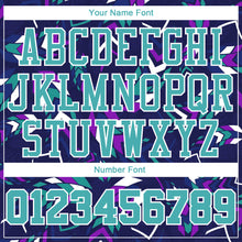 Загрузить изображение в средство просмотра галереи, Custom Purple Aqua-White Music Festival Round Neck Sublimation Basketball Suit Jersey