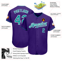 Загрузить изображение в средство просмотра галереи, Custom Purple Teal-White Authentic Baseball Jersey