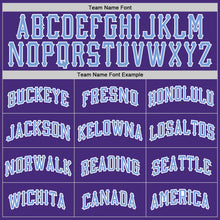 Charger l'image dans la galerie, Custom Purple Light Blue-White Authentic Baseball Jersey