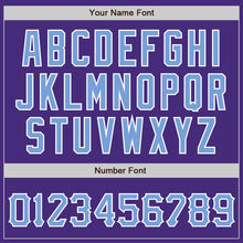 Charger l'image dans la galerie, Custom Purple Light Blue-White Authentic Baseball Jersey