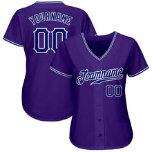 Загрузить изображение в средство просмотра галереи, Custom Purple Royal-White Authentic Baseball Jersey