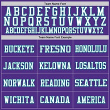 Загрузить изображение в средство просмотра галереи, Custom Purple Aqua-White Mesh Authentic Football Jersey