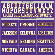 Load image into Gallery viewer, Custom Purple Old Gold-White Mesh Authentic Football Jersey