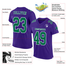 Загрузить изображение в средство просмотра галереи, Custom Purple Kelly Green-White Mesh Authentic Football Jersey
