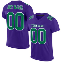 Загрузить изображение в средство просмотра галереи, Custom Purple Kelly Green-White Mesh Authentic Football Jersey