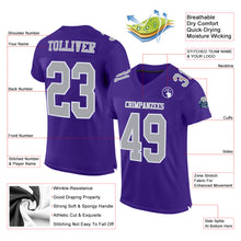 Загрузить изображение в средство просмотра галереи, Custom Purple Gray-White Mesh Authentic Football Jersey