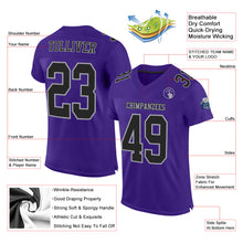 Загрузить изображение в средство просмотра галереи, Custom Purple Black-Gray Mesh Authentic Football Jersey