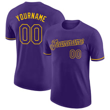 Load image into Gallery viewer, Custom Purple Purple-Gold Performance T-Shirt