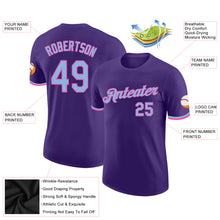 Load image into Gallery viewer, Custom Purple Light Blue-Pink Performance T-Shirt