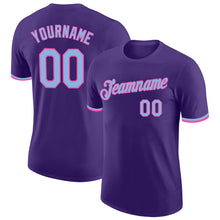Load image into Gallery viewer, Custom Purple Light Blue-Pink Performance T-Shirt