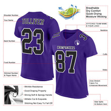 Загрузить изображение в средство просмотра галереи, Custom Purple Black-White Mesh Authentic Football Jersey