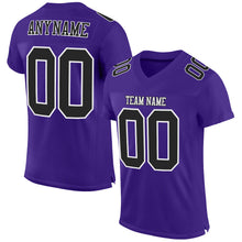 Загрузить изображение в средство просмотра галереи, Custom Purple Black-White Mesh Authentic Football Jersey