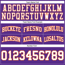 Load image into Gallery viewer, Custom Purple White-Orange Authentic Throwback Basketball Shorts