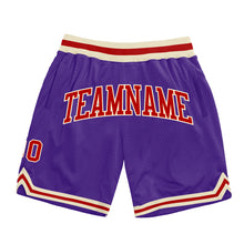 Load image into Gallery viewer, Custom Purple Red-Cream Authentic Throwback Basketball Shorts