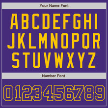 Charger l'image dans la galerie, Custom Purple Purple-Gold Authentic Baseball Jersey