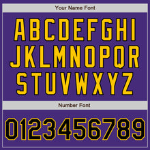 Load image into Gallery viewer, Custom Purple Black-Gold Authentic Baseball Jersey