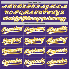 Загрузить изображение в средство просмотра галереи, Custom Purple White-Gold Authentic Baseball Jersey