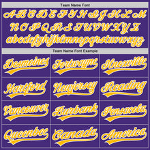 Load image into Gallery viewer, Custom Purple Gold-White Authentic Baseball Jersey
