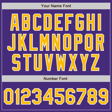 Load image into Gallery viewer, Custom Purple Gold-White Authentic Baseball Jersey