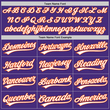 Load image into Gallery viewer, Custom Purple White-Orange Authentic Baseball Jersey