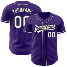 Загрузить изображение в средство просмотра галереи, Custom Purple White-Black Authentic Baseball Jersey