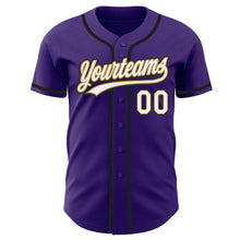 Загрузить изображение в средство просмотра галереи, Custom Purple White Old Gold-Black Authentic Baseball Jersey