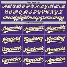 Загрузить изображение в средство просмотра галереи, Custom Purple White Old Gold-Black Authentic Baseball Jersey